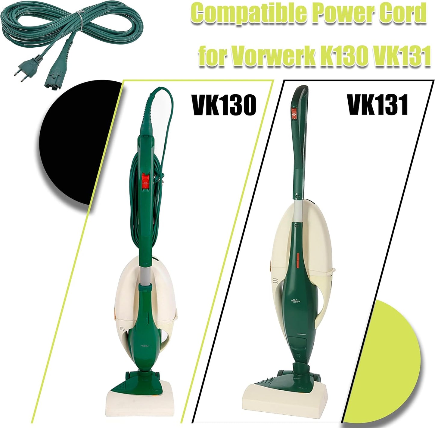 Cavo per Folletto VK130 VK131 Filo Prolunga Alimentazione Elettrico -10 Metri