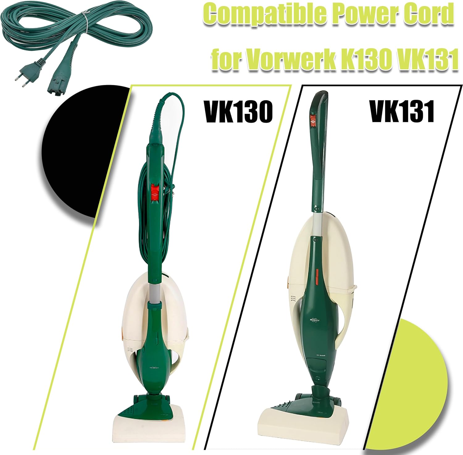 Cavo per Folletto VK130 VK131 Filo Prolunga Alimentazione Elettrico -10 Metri