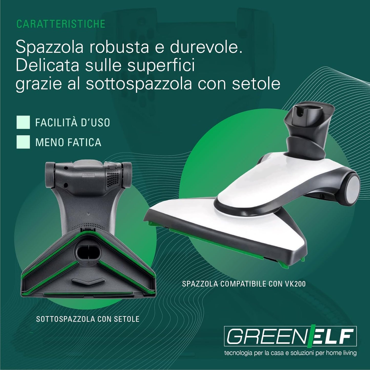 Spazzola Compatibile Per Folletto VK200 e VK220S, MODELLO 2026, con Sottospazzola | Ricambio Alta Qualità per Pulizia Efficace su Tutti i Pavimenti