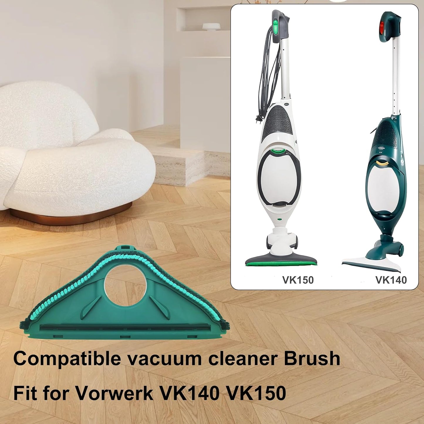 Sotto Spazzola compatibile per Folletto VK140 VK150 Setole di Ricambio per Spazzola Folletto HD 40 HD 50 – Verde