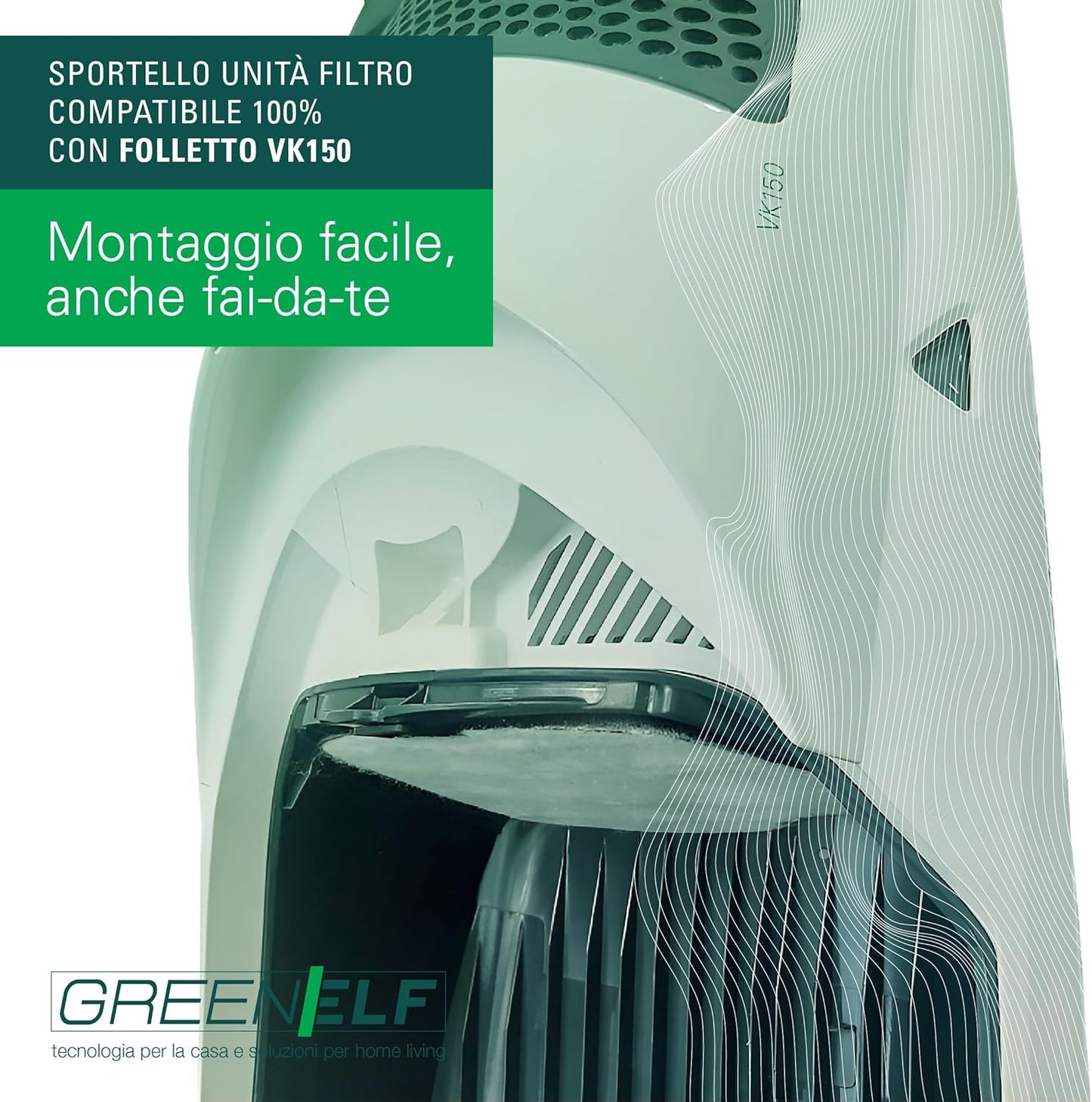 Sportello Folletto VK150 Compatibile 100%, Ricambio per Folletto VK150 Unità Filtro, Chiusura Ermetica, Riduce la Polvere nella Camera Filtro | Plastica ABS Rinforzata, Facile da Montare