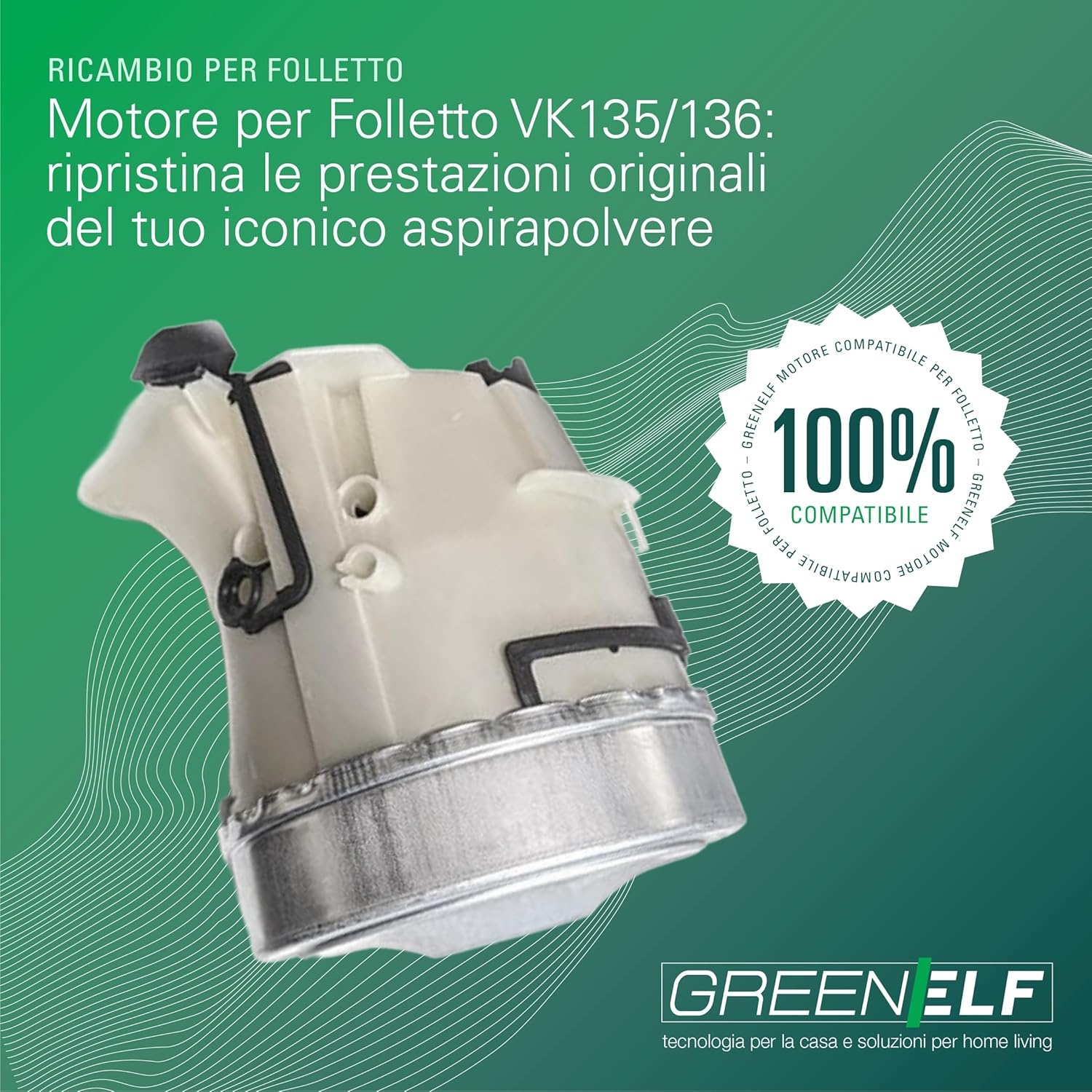 Motore Folletto VK135 VK136 | Ricambio Folletto VK135 e VK136 Vecchio Modello Aspirapolvere, 100% Compatibile | Potenza 750W | Affidabile e Facile da Montare
