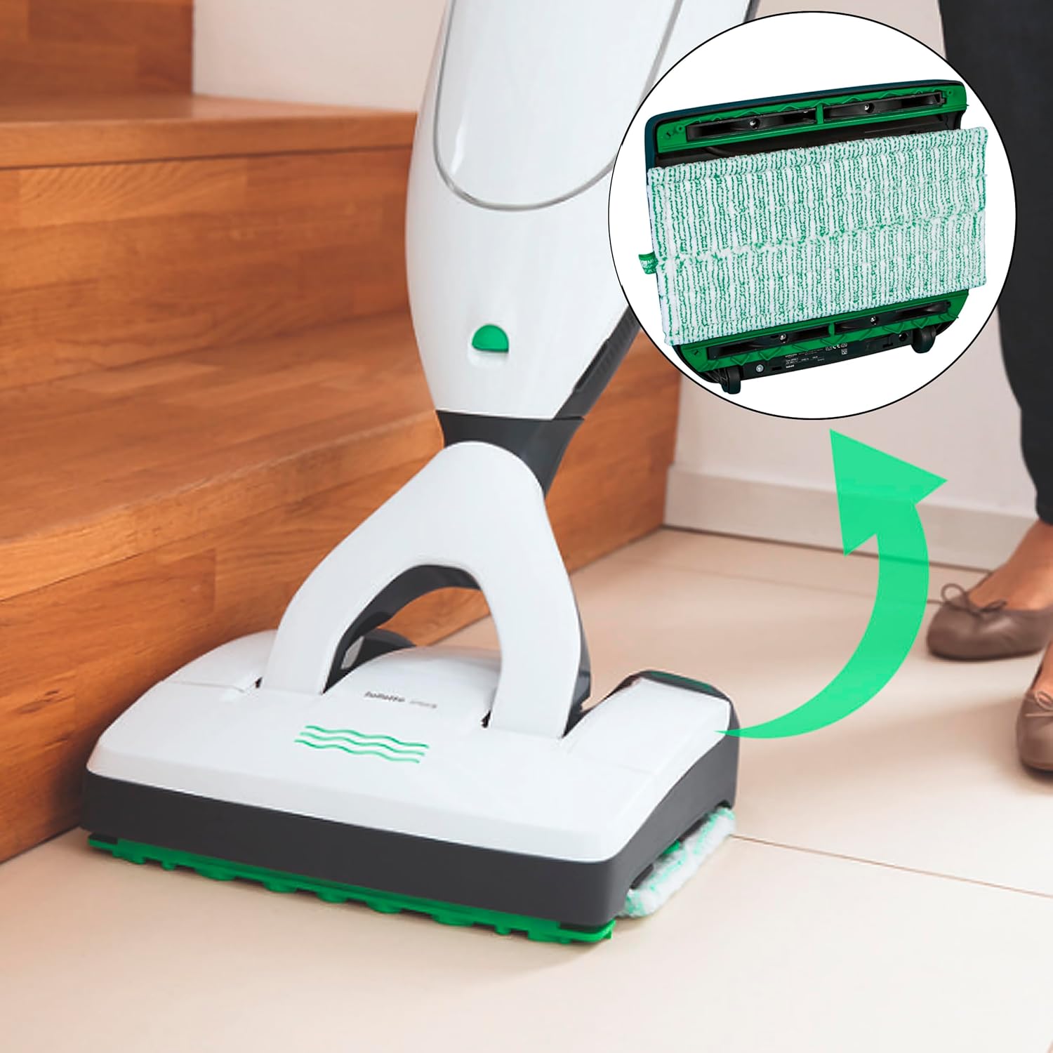 Panni Pulilava per Folletto SP600 SP600S Panno Lavapavimento in Microfibra compatibili con Folletto - Verde 6pcs